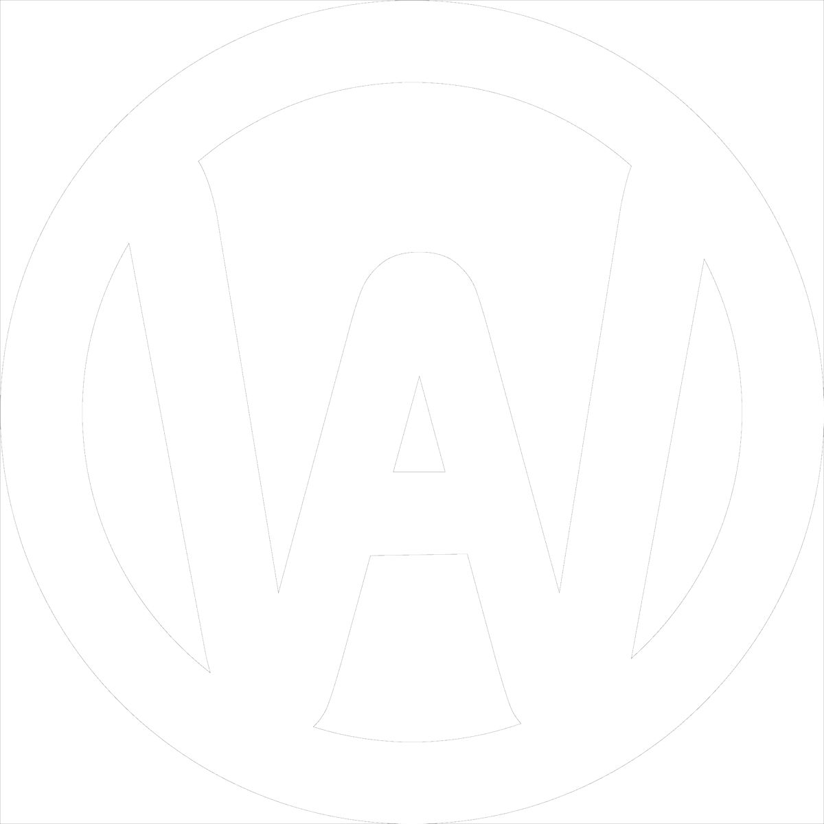 The logo for WA Arena, which is a circle with a letter W and A inside of it